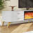 Simulated flame electronic fireplace TV stand
