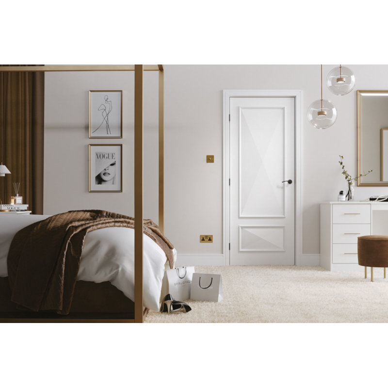 Knightsbridge Primed White Internal Door, 198cm H x 68.6cm W x 3.5cm D