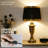 Antique Brass Table Lamp With Black Shade (Set Of 2) Height: 68Cm / 26.7In