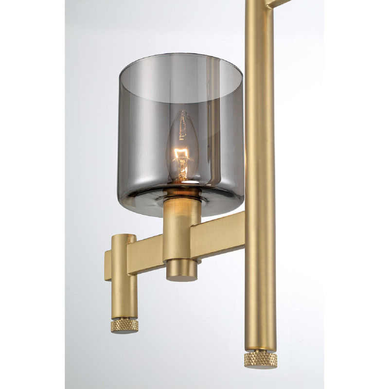 Luminaire suspendu 2 lumières Decato en or brossé