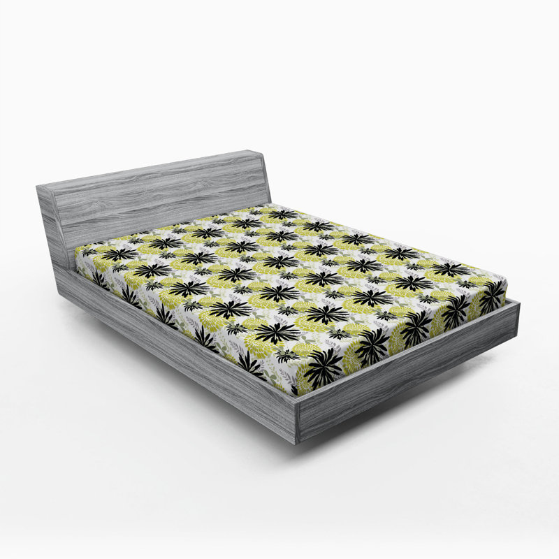 Microfiber Floral Fitted Sheet, Full Fitted Sheet