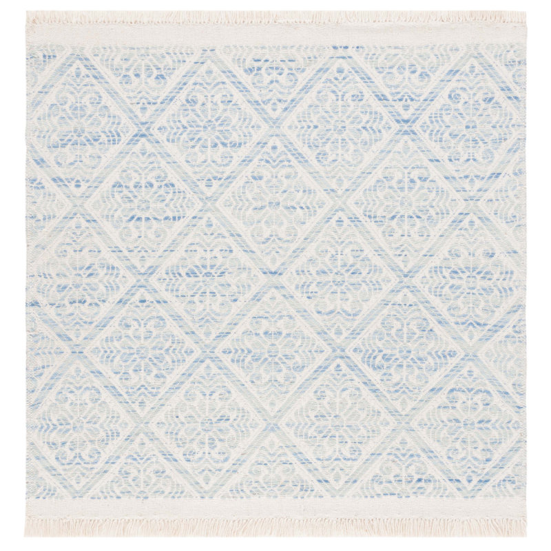 Joce Hand Woven Wool Geometric Rug, Square 6'
