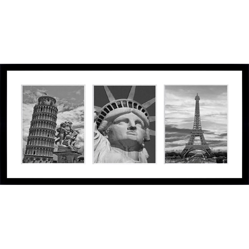 Landric Wood Picture Frame with Mat, Black