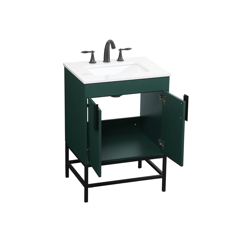 Ensemble de meuble-lavabo simple 24 po Eugene, vert