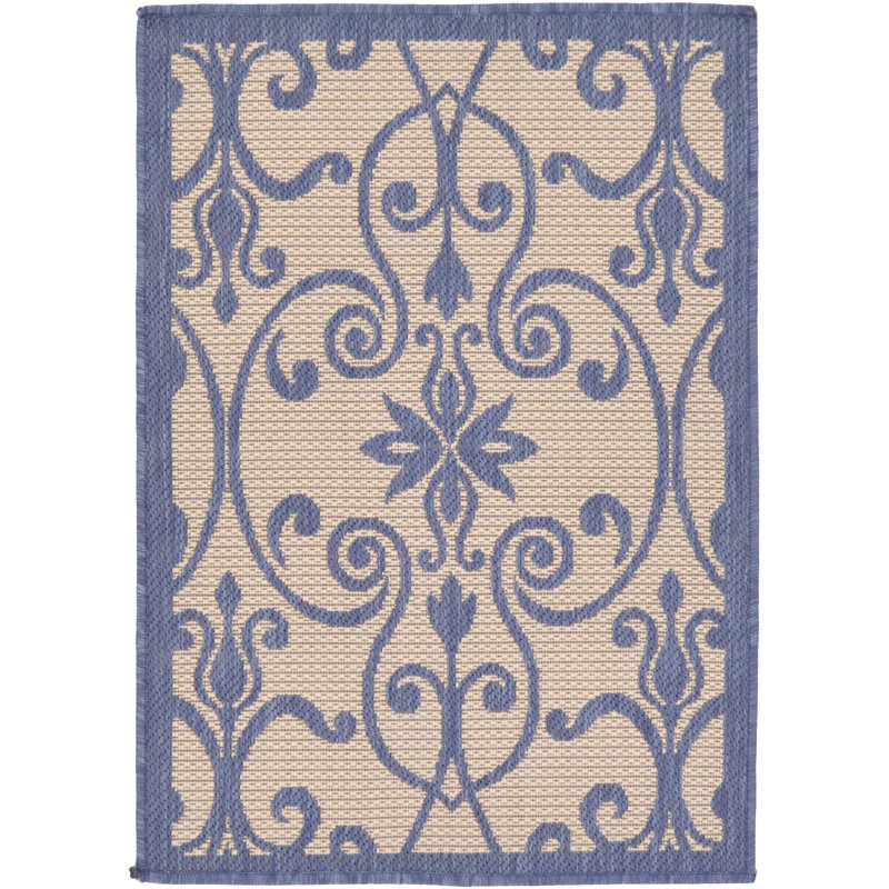 Hoyne Geometric Indoor / Outdoor Rug, Rectangle 7'1" x 10'