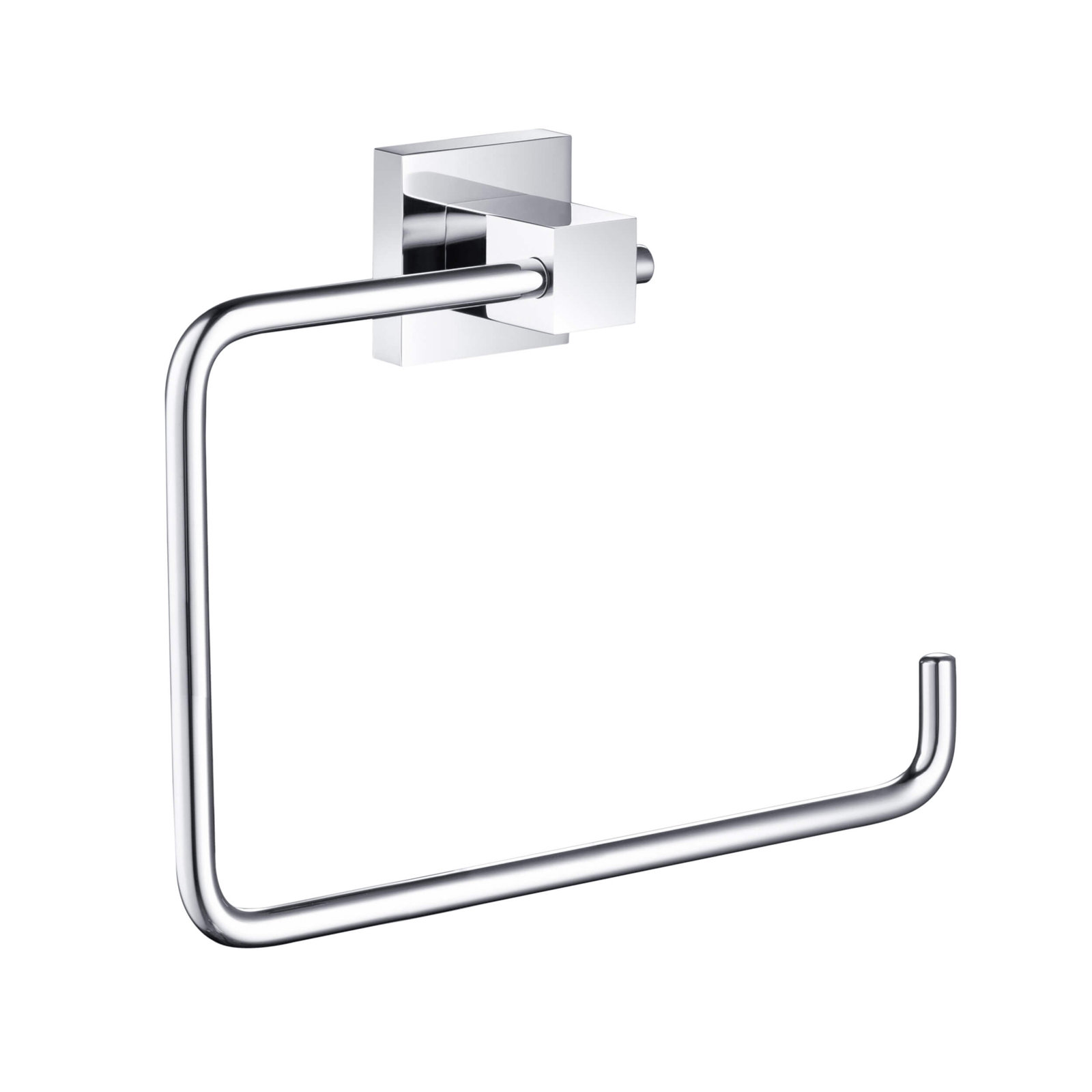 Cube Bathroom Towel Ring, Chrome