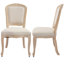 Chaises de salle à manger de style champêtre beige haut de gamme Amando, chaises rembourrées avec dossier en éventail, techniques de tréfilage et de sculpture-89873543