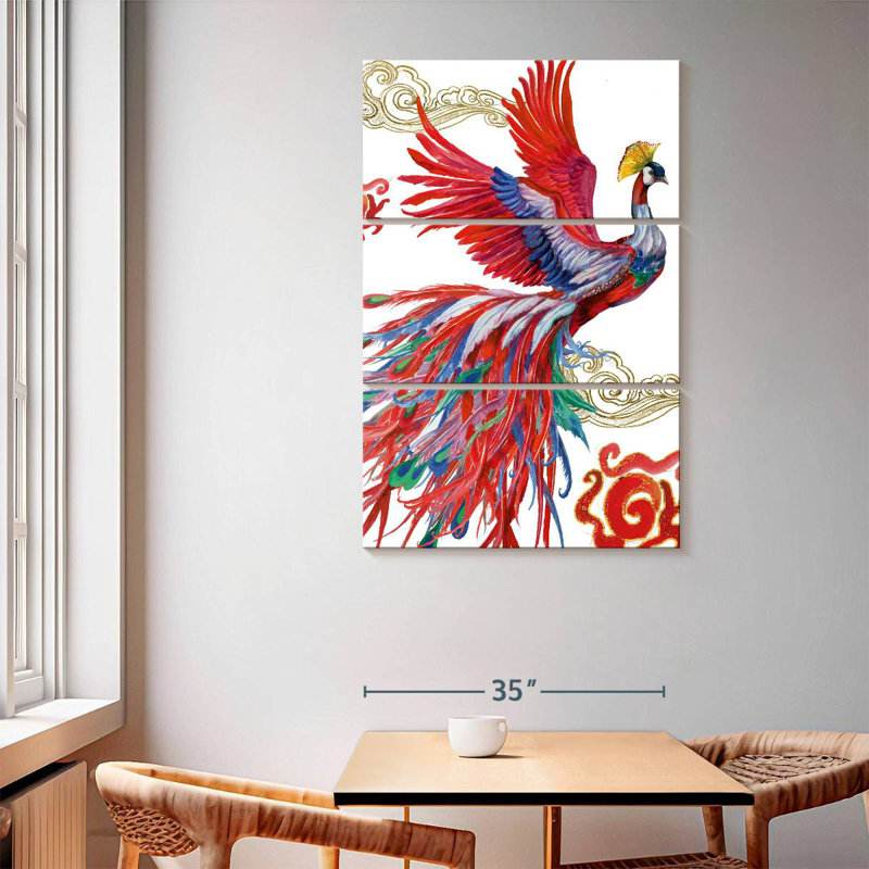 Brampt Colorful Bird Phoenix, 65" H x 42" W