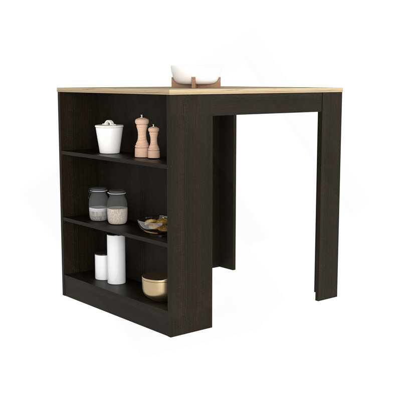Kitchen Counter Dining Table Toledo, Kitchen, Black / Pine