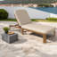 Méridiennes de patio réglables, chaise de piscine moderne en bois d'acacia
