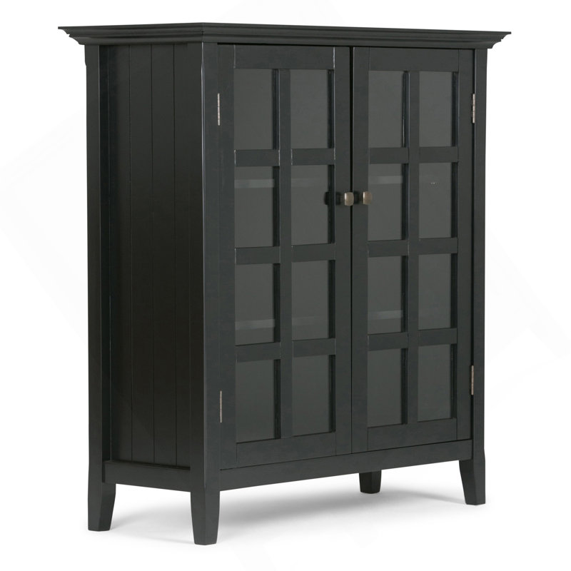Acadian 39 Inch Wide  Wood Transitional Storage Cabinet In Black, Black
