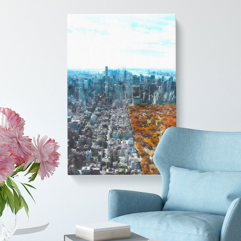 The New York Skyline With Central Park - Wrapped Canvas, 60cm H x 40cm W x 3cm D