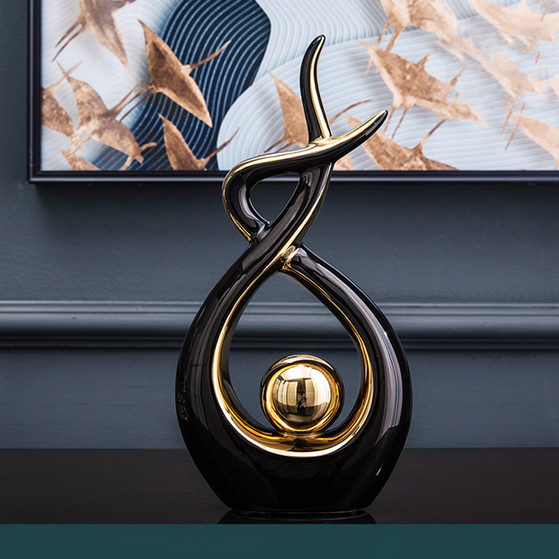 Orren Ellis Modern Abstract Art Ceramic Statue Sculpture & Reviews