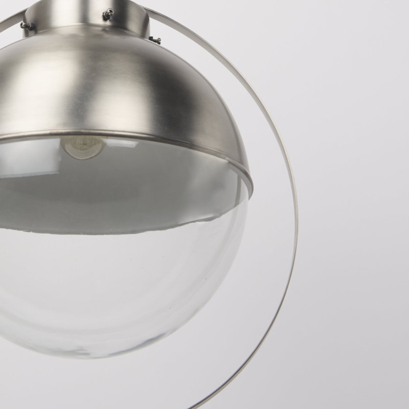 Luminaire suspendu sphère 1 lumière Mcgouver, Nickel