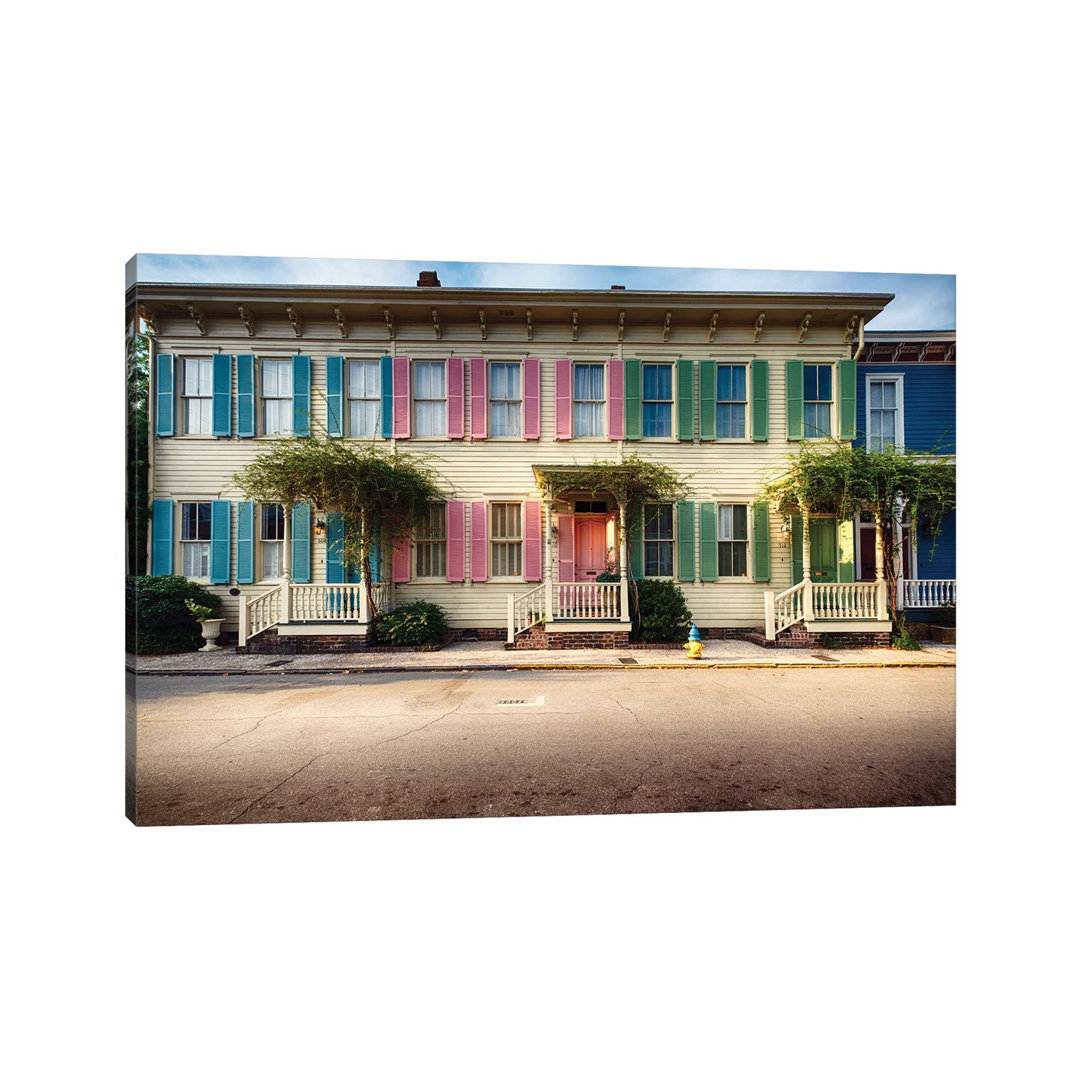 Historic Houses, Savannah, Georgia by George Oze - Wrapped Canvas Photograph
