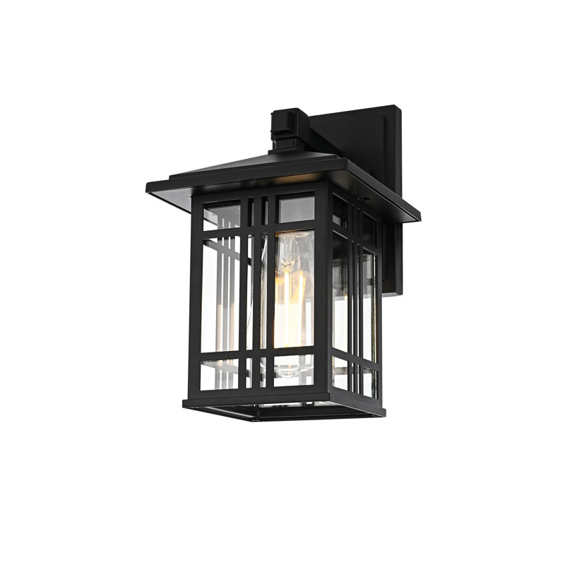 Almaha  Outdoor Wall sconce in Black, 10" H x 6" W x 7" D