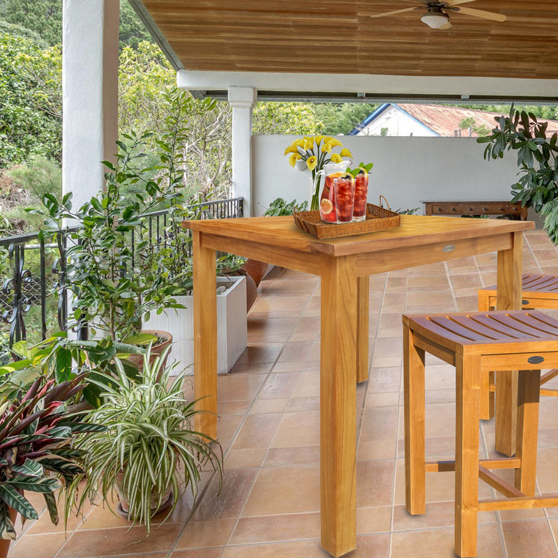Chaim Outdoor Teak Bistro Table
