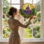 Panneau de vitrail 12 "H Garden Garden-607739065