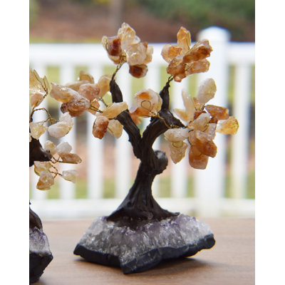 Faux Bonsai Tree in Stone Freestanding