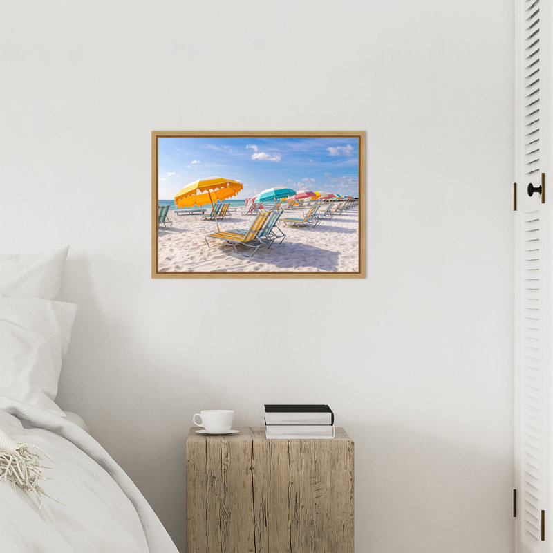 «South Beach Miami Beach Chairs II» par Richard, reproduction d'art sur toile encadrée argentée, H 16 po x l 23 po