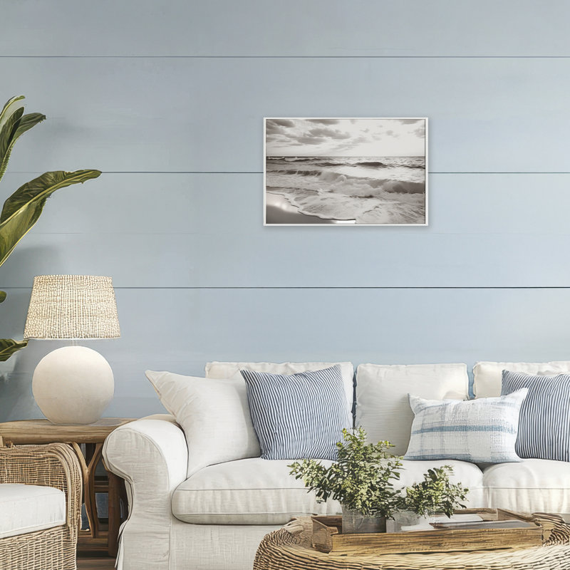 Giclée encadrée Beach View Reverie, design par Decent Exposures, H 16 po x l 24 po