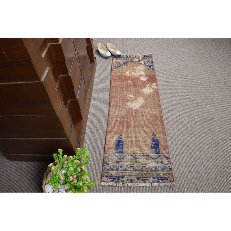 Vintage Small Red Turkish Prayer Rug - Unique Anatolian Home Decor Gift Ideas 10807