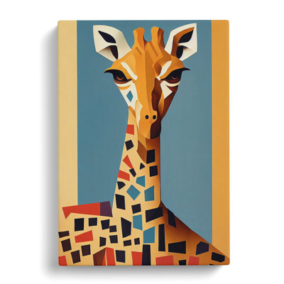 Geometric Giraffe No.2 Abstract - Wrapped Canvas