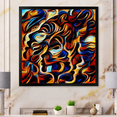 «Abstract Face Pattern Art II», reproduction sur toile encadrée