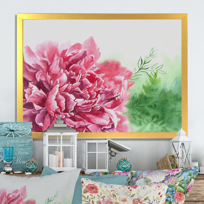 Aquarelle, pivoines roses III - reproduction sur toile flottante