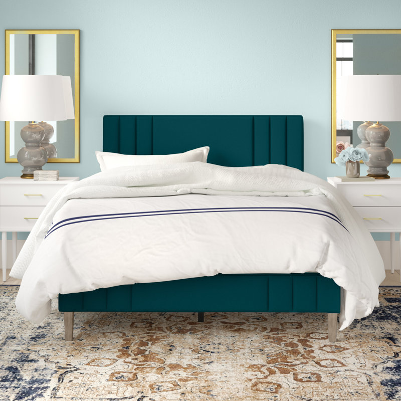 Moniz Upholstered Platform Bed, Full, Antonio Juniper
