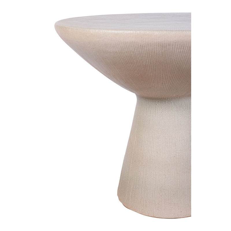 Sunburst Outdoor Round Side Table, Olive Semi Gloss