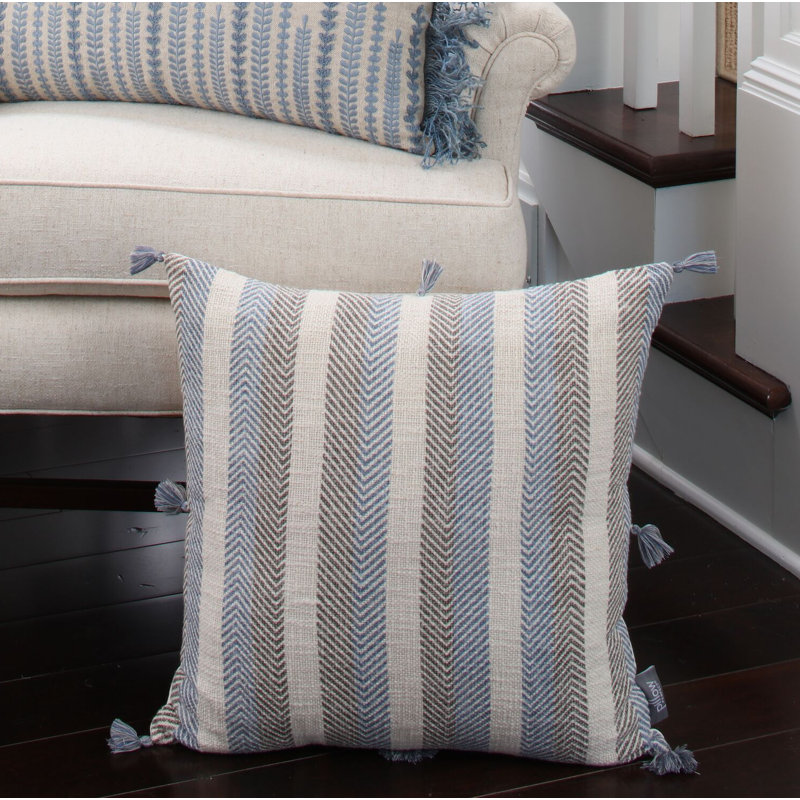 Housse de coussin en coton Aravali, Gris