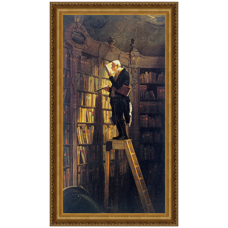 «The Bookworm, 1850» par Karl Spitzweg, reproduction d'art encadrée, H 40,25 po x l 25,25 po x P 1,875 po