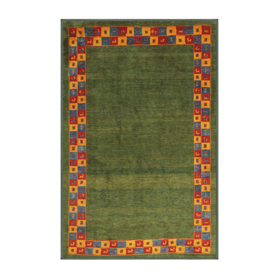 Tapis abstrait rouge / vert Cheatum