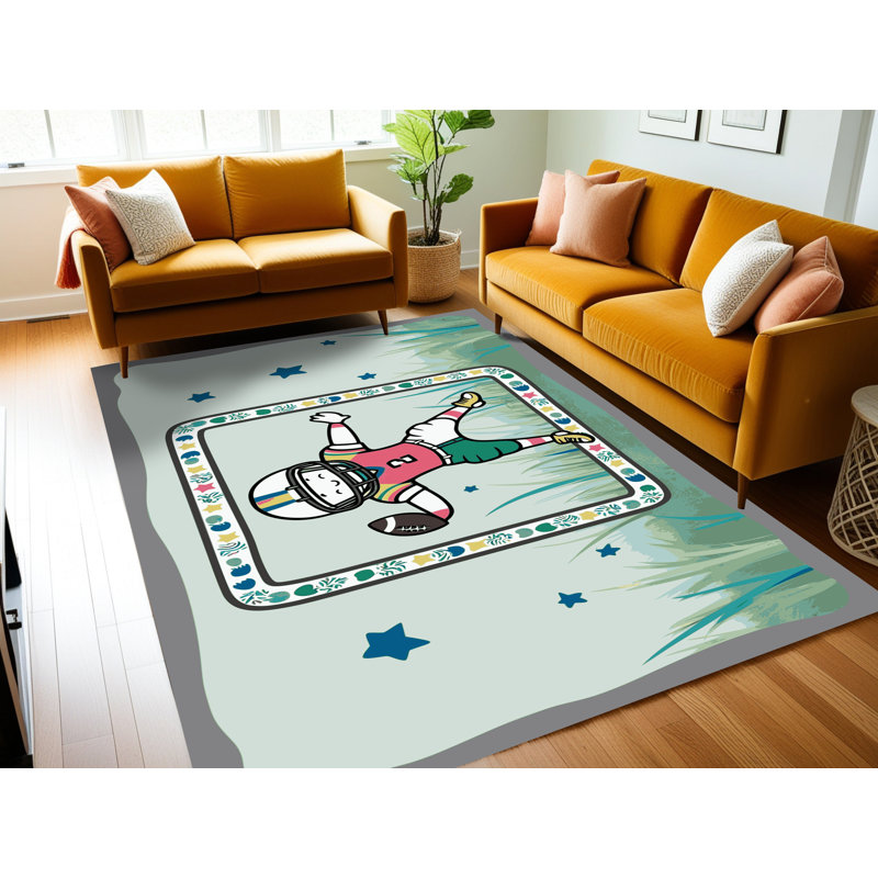 Tapis de football pour enfants Zoomie, Rectangulaire 8 pi x 12 pi