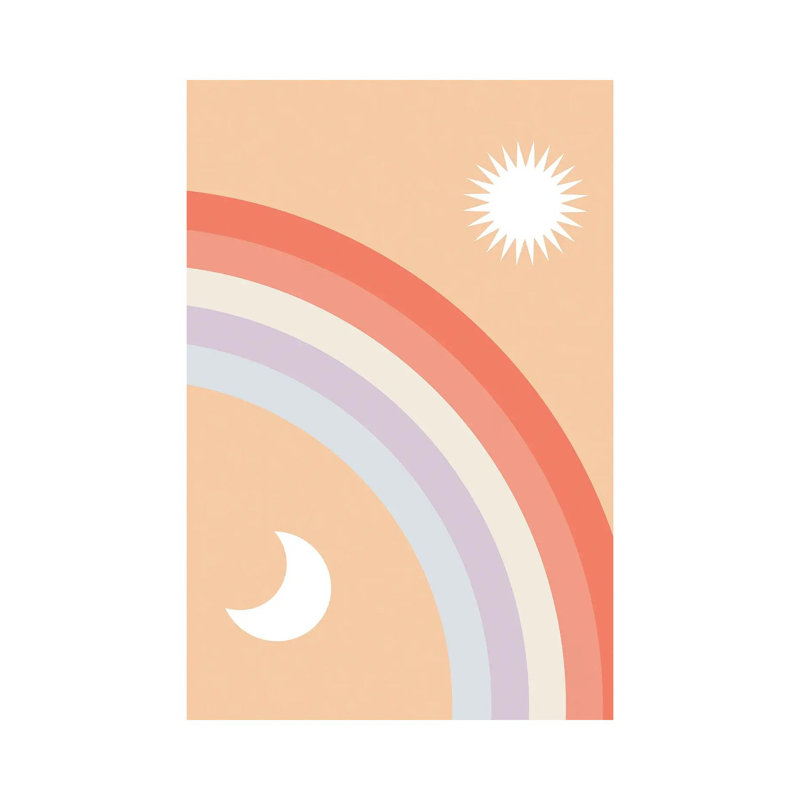 Rainbow Moon And Sun - Wrapped Canvas Print, 101.6 cm H x 66.04 cm W x 3.175 cm D