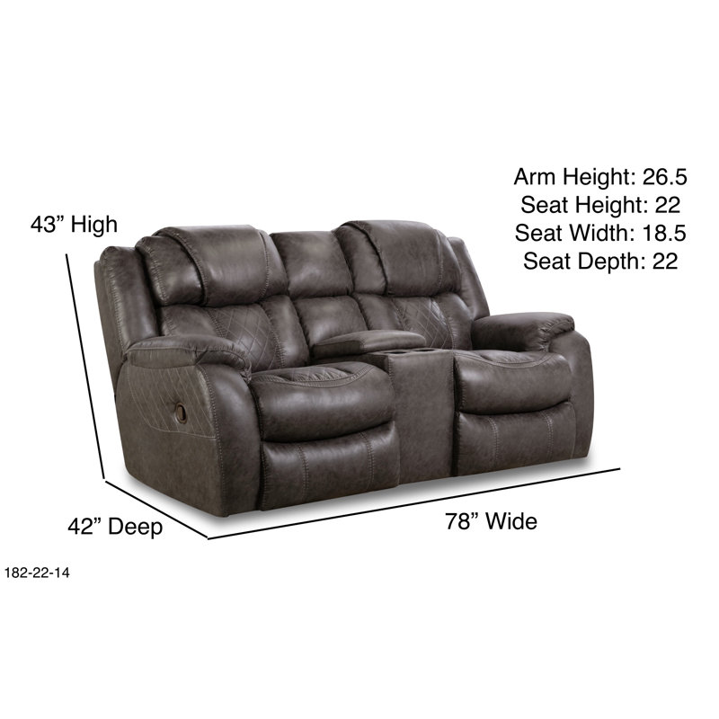 Raeef Upholstered 78'' Reclining Loveseat, Gray Polyester