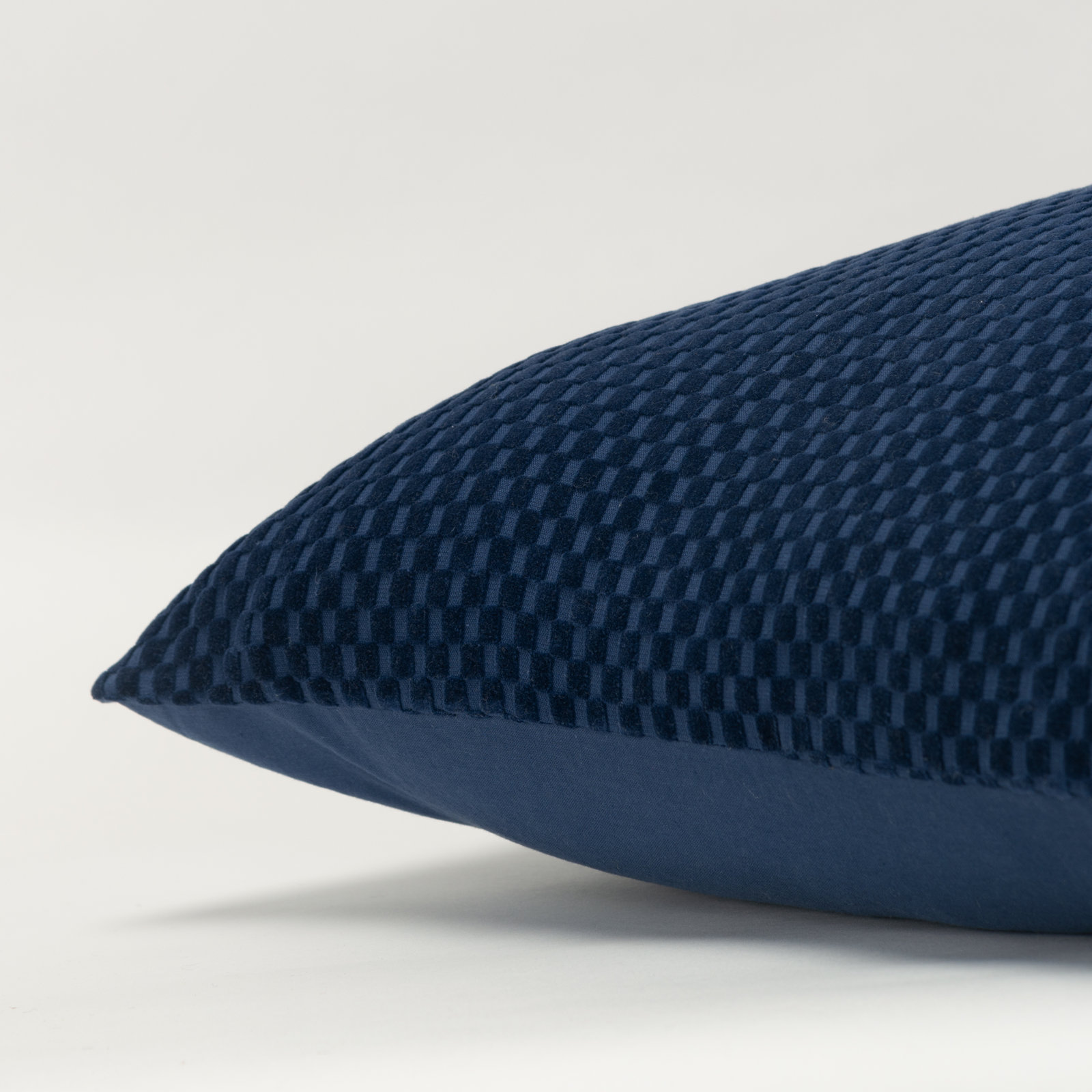 Zoya Textured Cotton Throw Pillow, Deep Dark Blue
