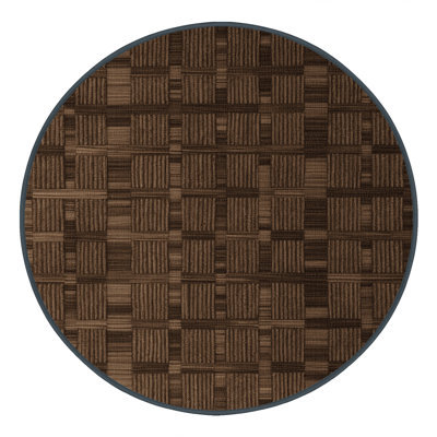 Machine Washable Checkered Brown Area Rug