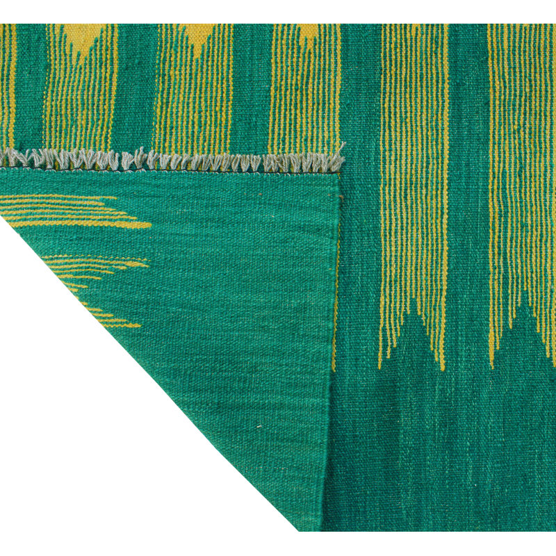 Modern Flatweave Aubriell Green Rug