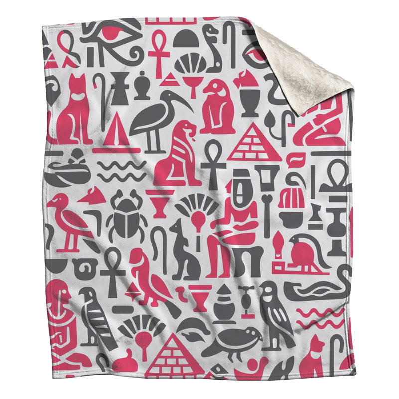 Egyptian Symbols Pattern Blankets, 60in W x 80in H
