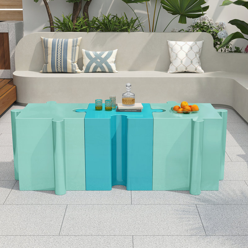 Ensemble de 3 tables de casse-tête artistiques, tables d'appoint modulaires MGO avec emboîtement (2 convexes et 1 concave)
