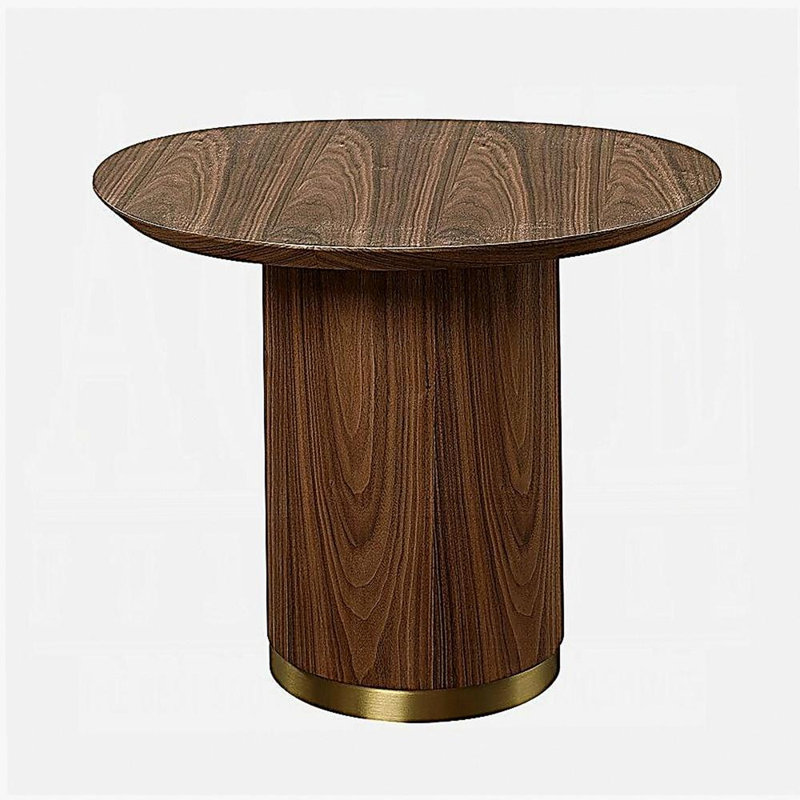 Walnut End Table with Pedestal