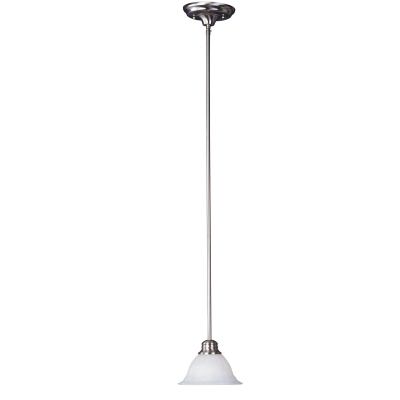 Maplewood 1 - Light Marble/Pewter Single Pendant, Marble/Satin Nickel