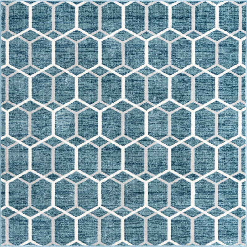 Eshin Geometric Indoor Rug, Square 7'