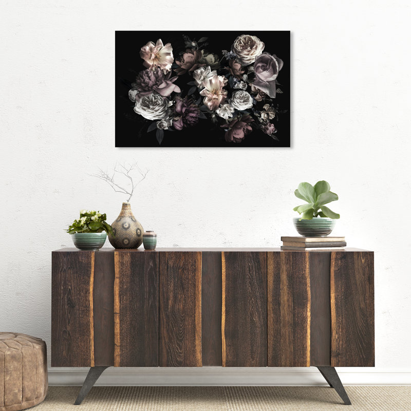 Wedding Blooms Florals - impression d'art graphique, Toile tendue, H 20 po x l 30 po x 1,5 po