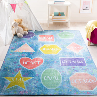 Kids Playhouse 201 in Blue/Pink Area Rug