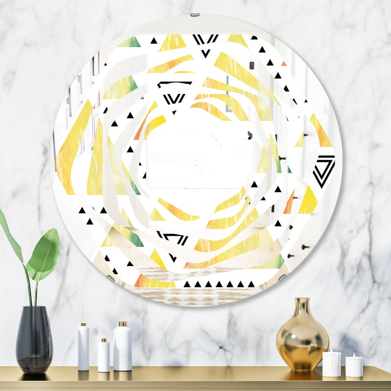 Miroir mural Whirl Triangular Design IV, 31,5 po x 31,5 po
