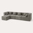 Canapé modulaire en chenille désossé de 130 po avec repose-pieds Horgan, canapé modulaire en mousse à compression, siège profond sans assemblage