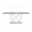 Table de salle à manger moderne en faux marbre 70 pouces avec base en acier inoxydable pour 6 à 8 personnes-2119305828-2119305817